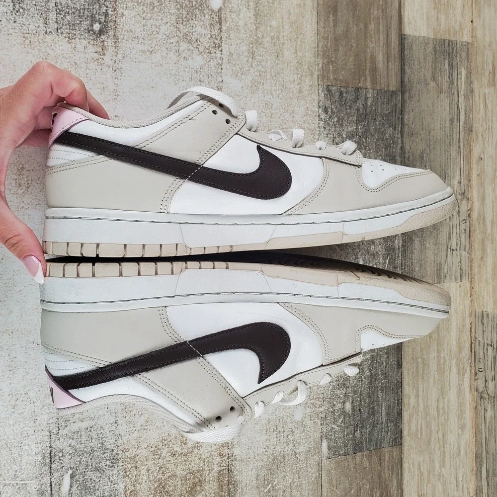 Nike Dunk Low Neapolitan Womens Shoes Sz 12 Light Beige White Leather Sneakers